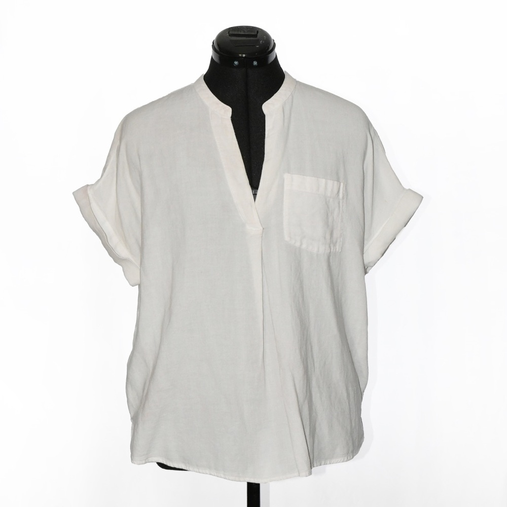 Madewell Cap Sleeve V-Neckline Boxy Top